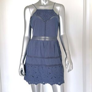 ABERCROMBIE AND FITCH Blue Crochet Dress, Size S